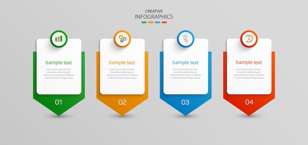 Plantilla de diseño infográfico de vector de negocio con 4 opciones