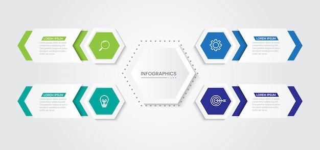 Plantilla de diseño infográfico vectorial con 4 opciones o pasos
