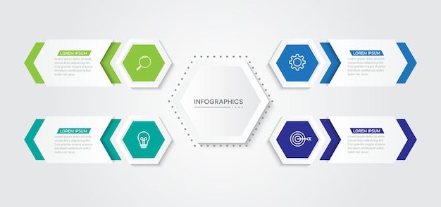 Vector plantilla de diseño infográfico vectorial con 4 opciones o pasos