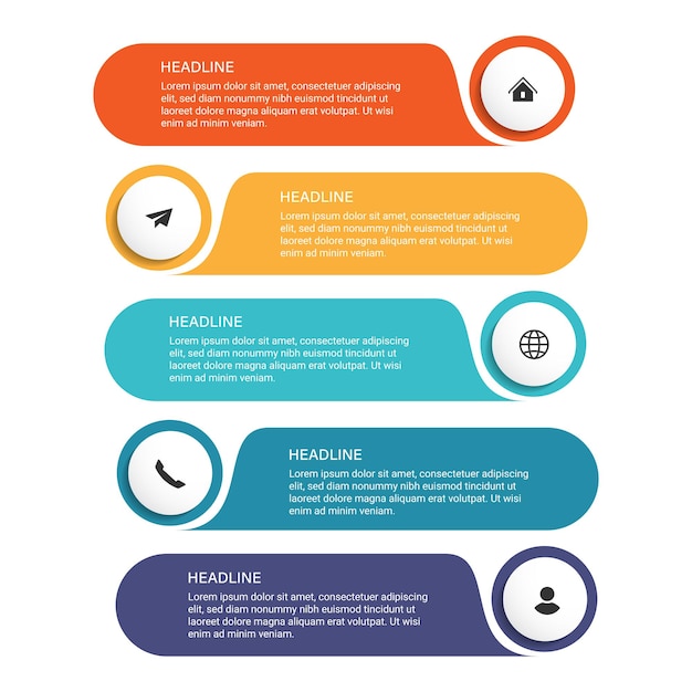 Plantilla de diseño infográfico de visualización empresarial con opciones, pasos o procesos. Se puede utilizar para