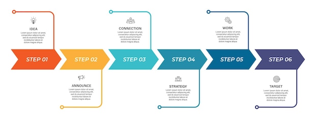 Plantilla de diseño infográfico de visualización empresarial con opciones, pasos o procesos. se puede utilizar para