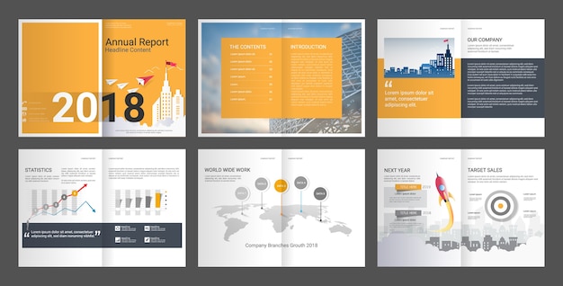 Plantilla de diseño de informe anual Conjunto