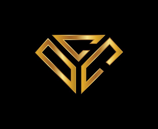 Vector plantilla de diseño inicial del logotipo de diamante de dcc