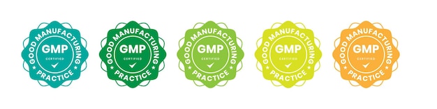 Plantilla de diseño de insignia certificada de buenas prácticas de fabricación GMP