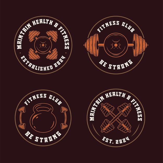 plantilla de diseño de insignia de fitness con el texto editable para ropa deportiva y ropa y otras