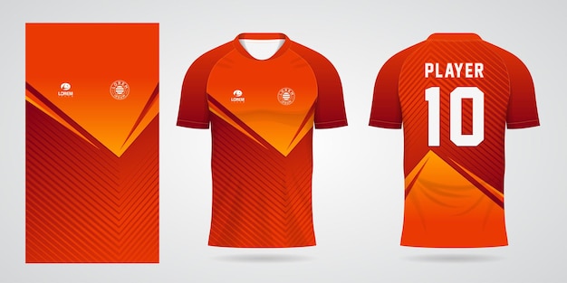 Plantilla de diseño de jersey de camiseta deportiva naranja