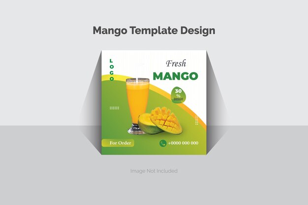 Vector plantilla de diseño de jugo de mango