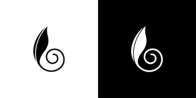 plantilla de diseño de la letra B de la hoja del logotipo