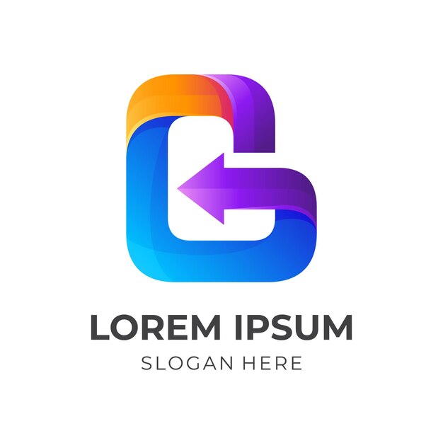 Plantilla de diseño de letra B, iconos de colores 3d