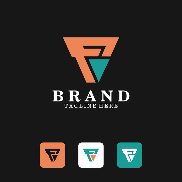 Plantilla de diseño de la letra F del logotipo Concepto moderno