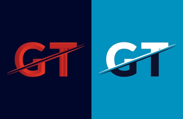 plantilla de diseño de la letra GT abstracta Ilustración del logotipo vectorial