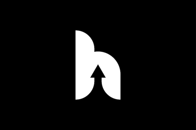 Vector plantilla de diseño de la letra del logotipo de la flecha h hacia arriba