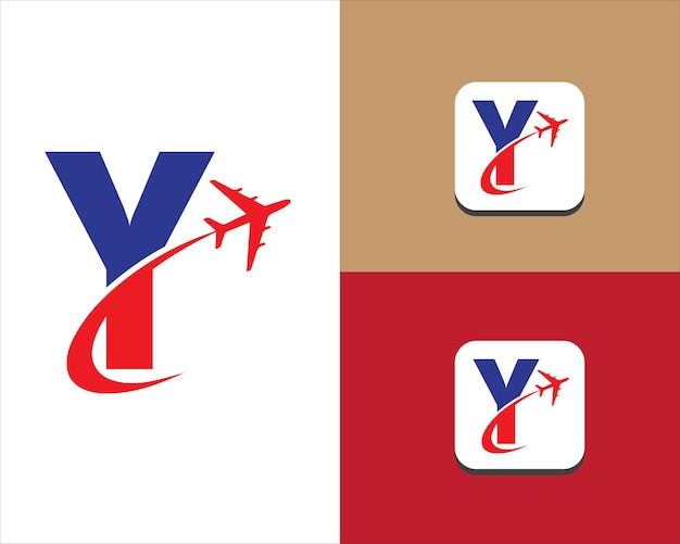 plantilla de diseño de la letra Y del logotipo de viajes aéreos
