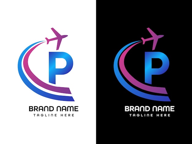 plantilla de diseño de la letra P del logotipo