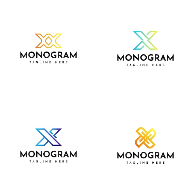 plantilla de diseño de la letra X del logotipo
