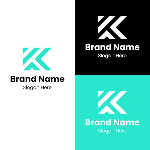 Vector plantilla de diseño de letras planas del logotipo k