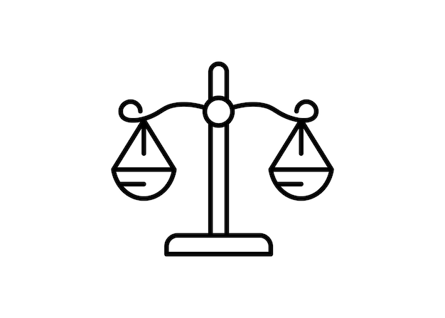 La plantilla de diseño de la línea del icono de escala aislada