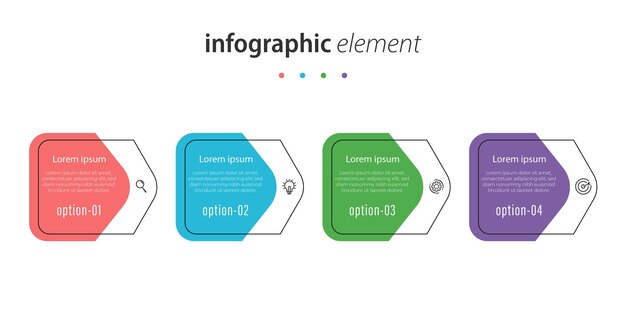 Plantilla de diseño de línea de infografía empresarial