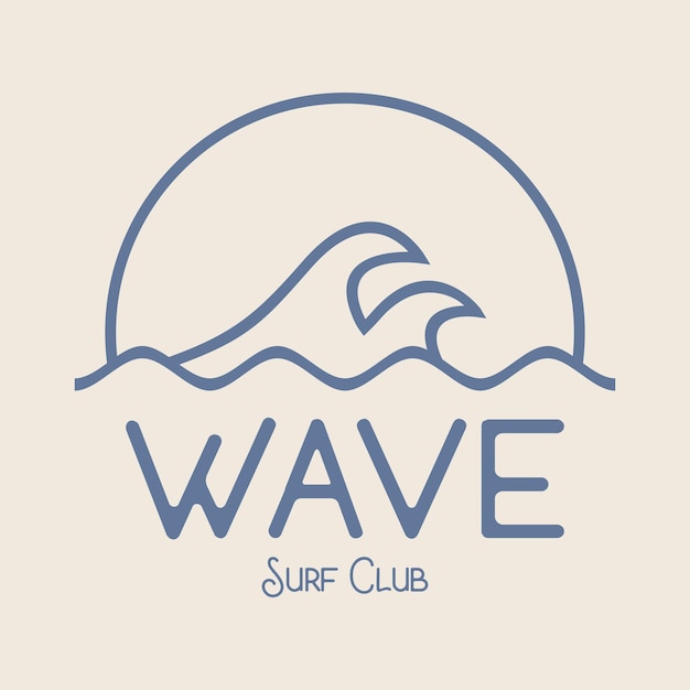 plantilla de diseño de línea de logotipo de playa vectorial