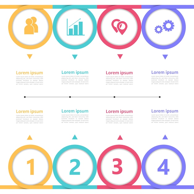 Plantilla de diseño de línea de tiempo de infografía negocios moderno