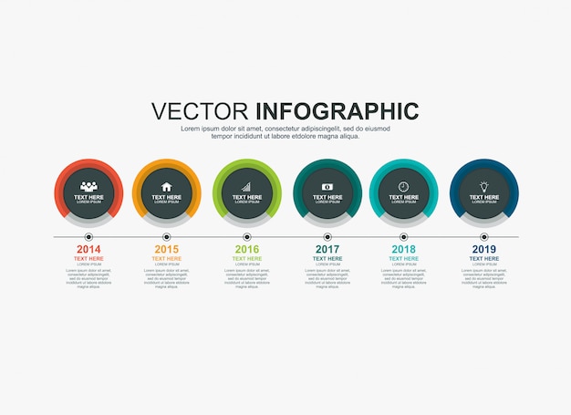 Plantilla de diseño de línea de tiempo de infografía