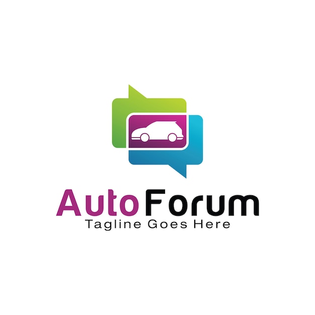 Vector plantilla de diseño de logo de auto forum