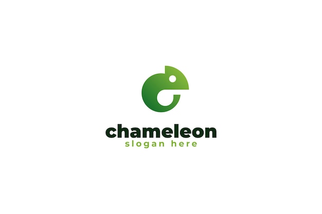 Plantilla de diseño de logo de camaleón plano