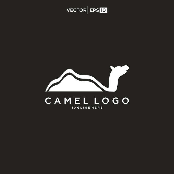 Vector plantilla de diseño de logo de camello del desierto