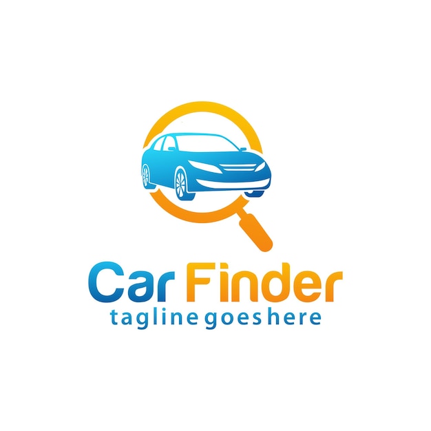 Plantilla de diseño de logo de car finder