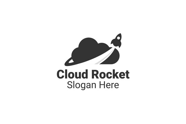 Plantilla de diseño de logo de cloud rocket