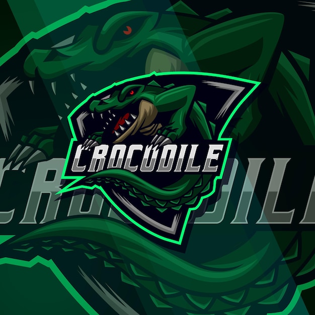 Plantilla de diseño de logo de Crocodile Esport