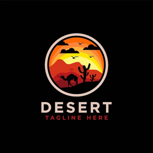 Plantilla de diseño de logo de desierto