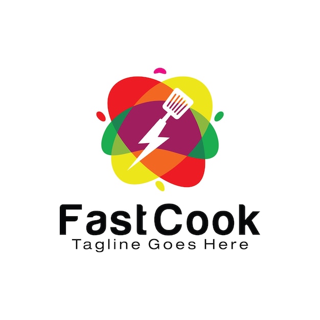 Plantilla de diseño de logo de fast cook