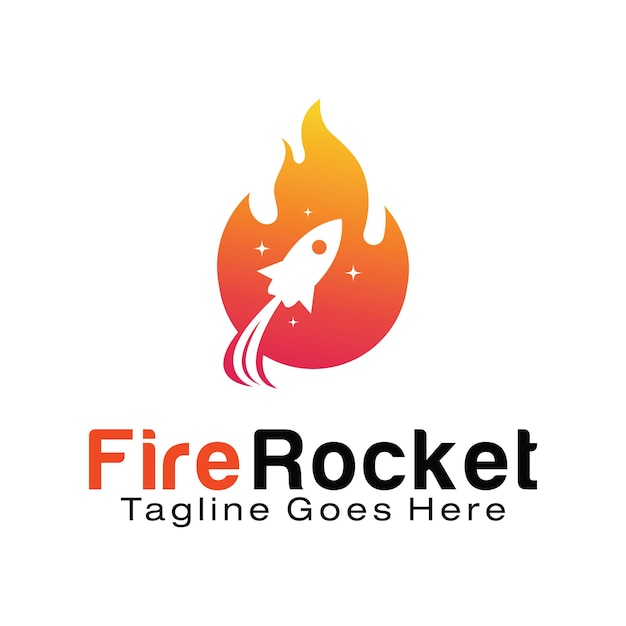 Plantilla de diseño de logo de Fire Rocket