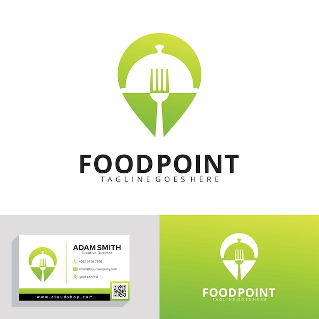 Plantilla de diseño de logo de food point