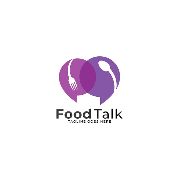 Plantilla de diseño de logo de food talk