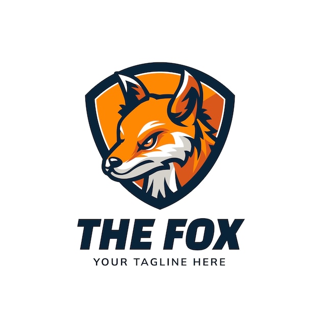 Plantilla de diseño de logo de Fox