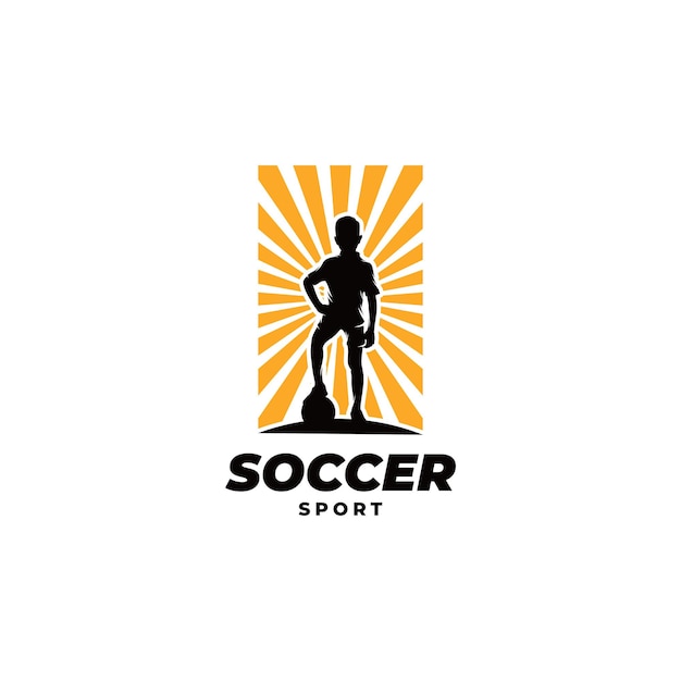 Vector plantilla de diseño de logo de fútbol para niños