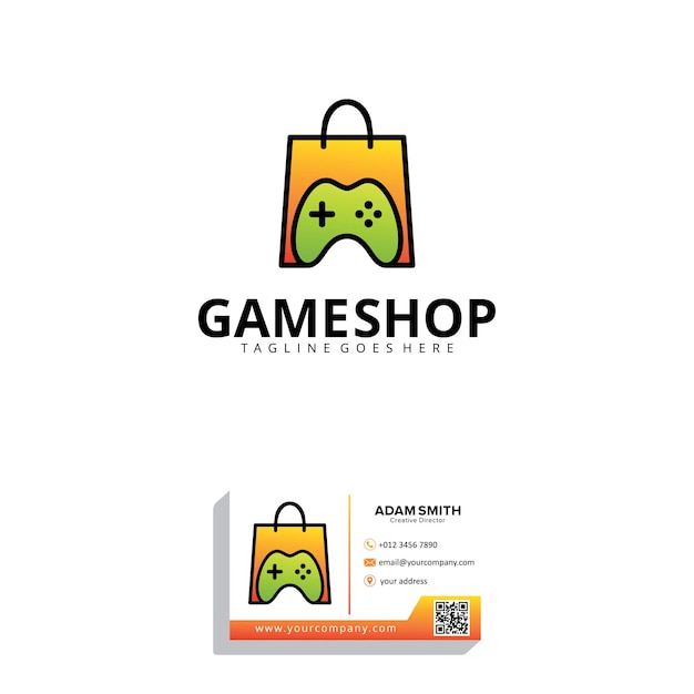 Plantilla de diseño de logo de Game Shop