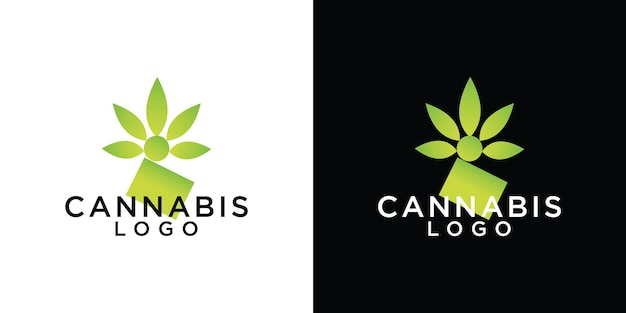 Vector plantilla de diseño de logo de hoja de cannabis