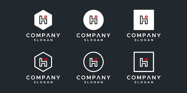 Plantilla de diseño de logo de iniciales h.