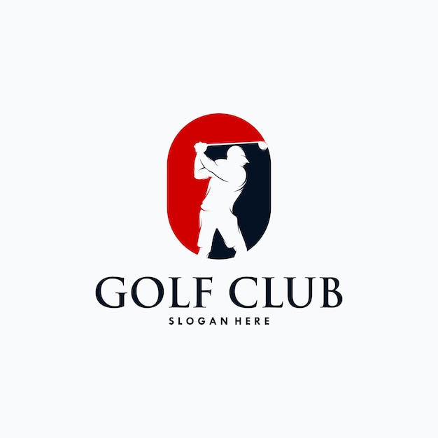 Plantilla de diseño de logo de jugador de golf