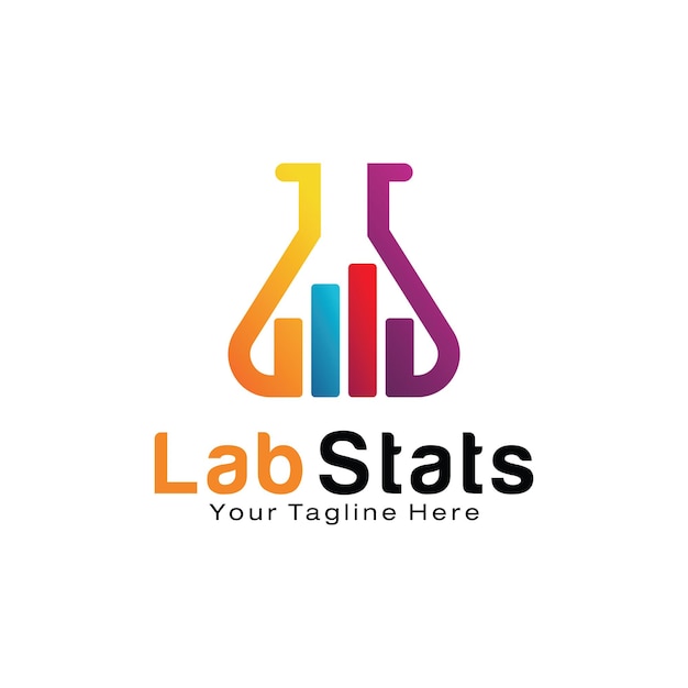 Vector plantilla de diseño de logo de lab stats