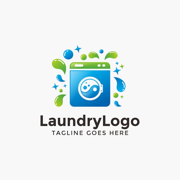 Plantilla de diseño de logo de lavandería moderna abstracta