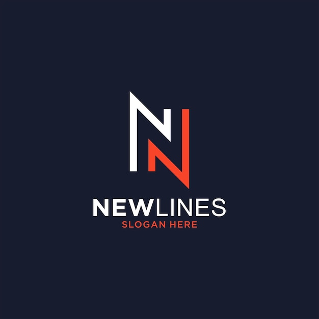 Plantilla de diseño de logo de letra inicial N