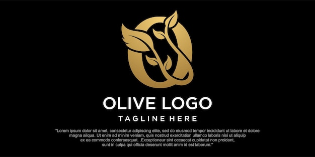 Plantilla de diseño de logo de letra o oliva