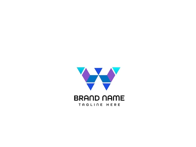 Plantilla de diseño de logo de letra W