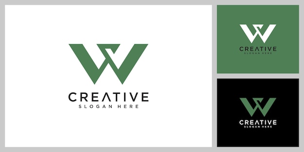 Plantilla de diseño de logo de letra W