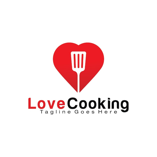 Plantilla de diseño de logo de love cooking