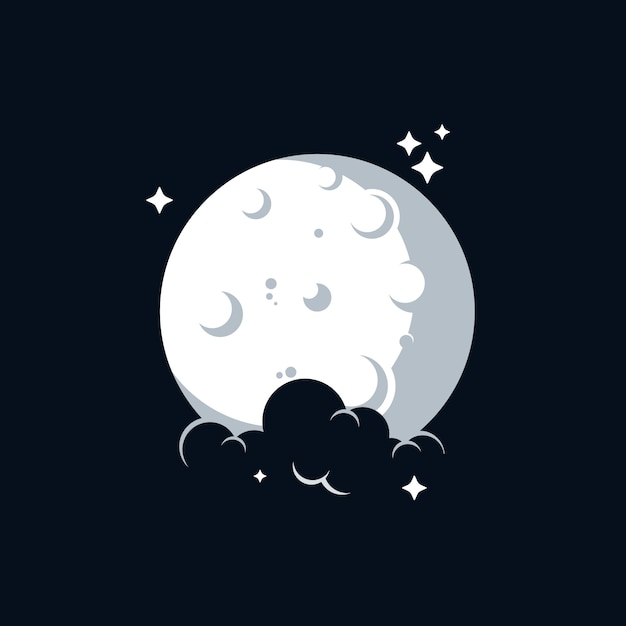 Plantilla de diseño de logo de luna